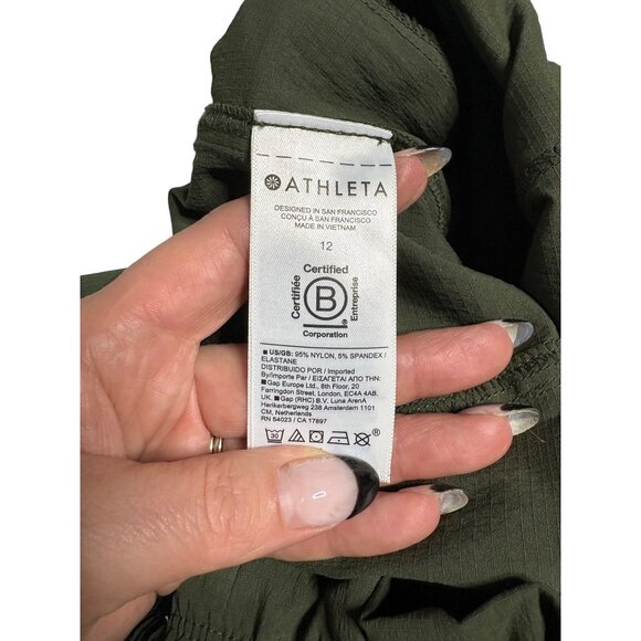 Athleta Trekkie High Rise Parachute Green Pant-sz 12 - Picture 13 of 15